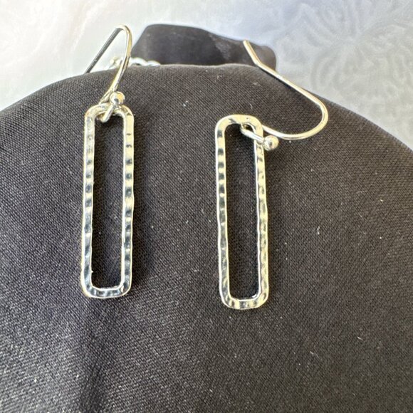 Paperclip Link Earring Set Silvertone Layered Chain Statement Necklace 23" NEW - Picture 6 of 10